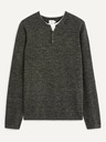 Celio Tmavě šedý žíhaný svetr Celio Techill