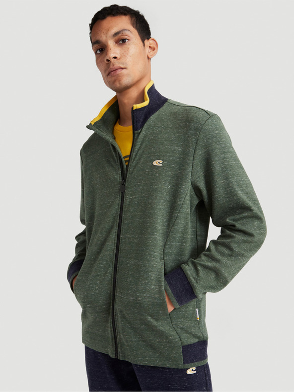 O'Neill Zelená pánská mikina na zip O'Neill 2-Knit