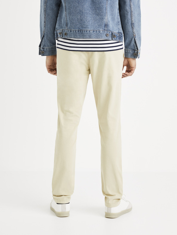 Celio Krémové chino kalhoty Celio Roprime