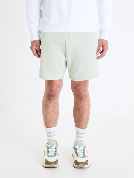 Celio Světle zelené pánské teplákové kraťasy Celio Toshort