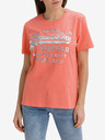 SuperDry Korálové dámské tričko s potiskem Superdry Metallic