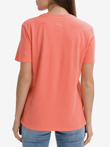 SuperDry Korálové dámské tričko s potiskem Superdry Metallic