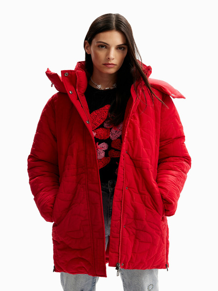 Desigual Červená dámská zimní bunda Desigual Tulip