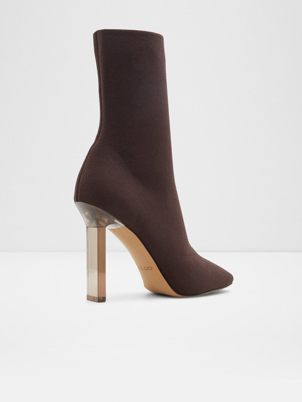 Aldo Hnědé dámské kotníkové boty na vysokém podpatku ALDO Ovieda