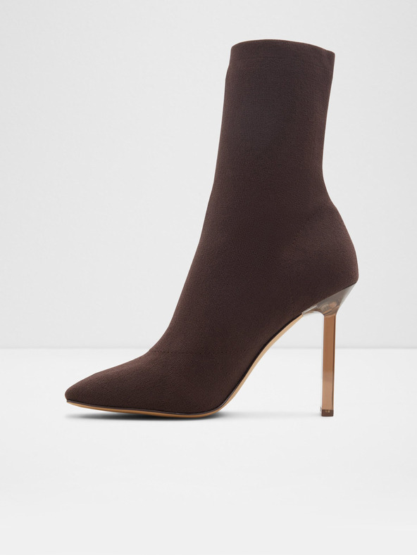 Aldo Hnědé dámské kotníkové boty na vysokém podpatku ALDO Ovieda