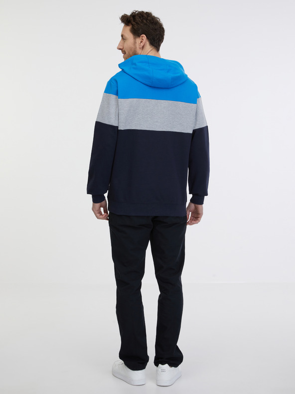 Sam 73 Modro-černá pánská mikina s kapucí SAM 73 Gerado