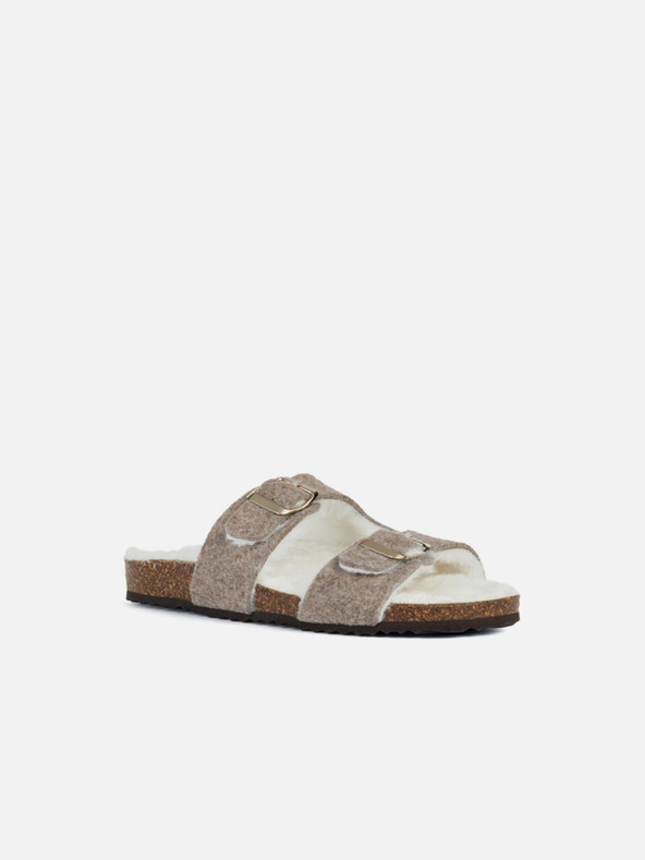 Geox Béžové dámské pantofle Geox Brionia