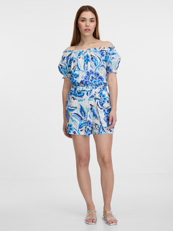 Orsay Světle modré dámské vzorované kraťasy ORSAY