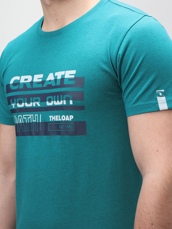 Loap Petrolejové pánské tričko s potiskem LOAP BENUL