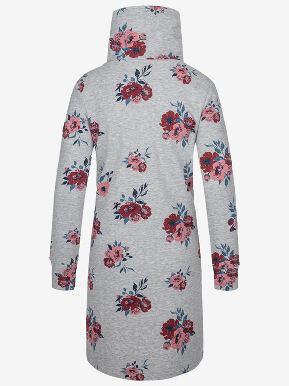 Loap Světle šedé dámské květované šaty LOAP Ebuna