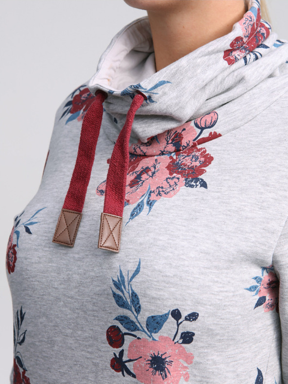 Loap Světle šedé dámské květované šaty LOAP Ebuna