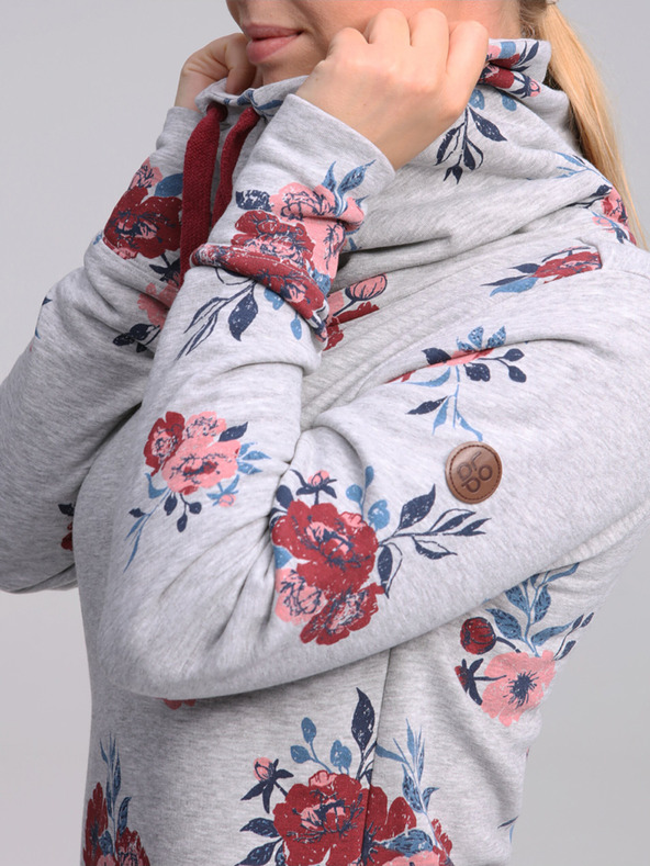 Loap Světle šedé dámské květované šaty LOAP Ebuna