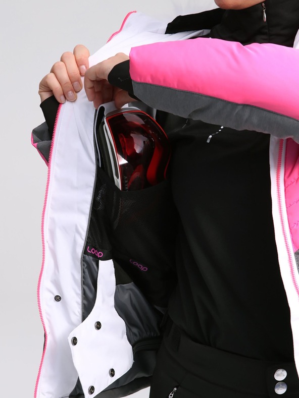 Loap Šedo-růžová dámská lyžařská bunda LOAP ORINNA