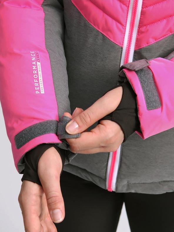 Loap Šedo-růžová dámská lyžařská bunda LOAP ORINNA