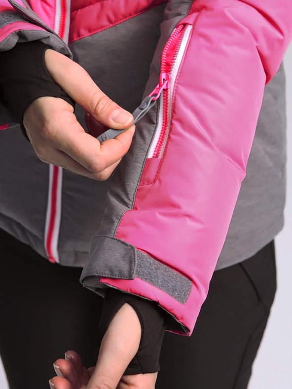 Loap Šedo-růžová dámská lyžařská bunda LOAP ORINNA