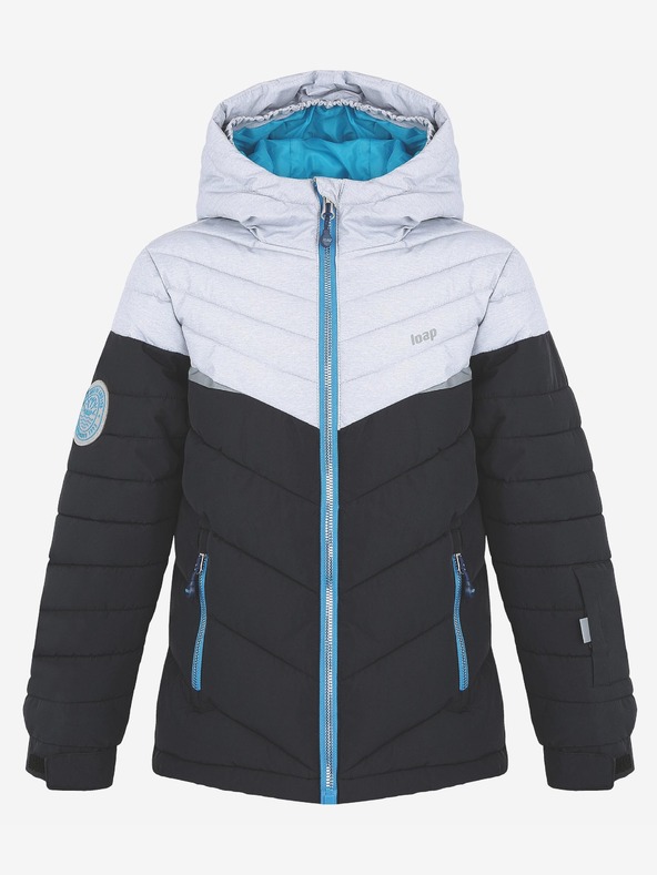 Loap Bílo-černá klučičí lyžařská bunda LOAP Fullsac