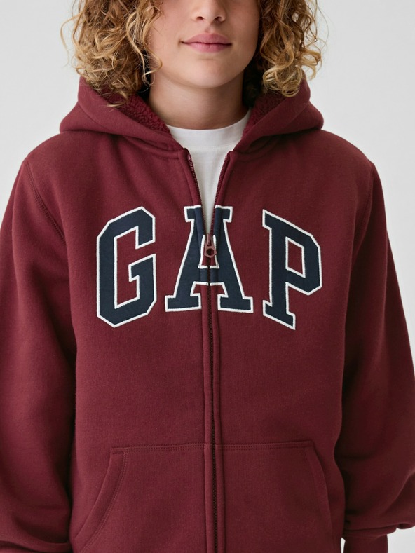 GAP Dětská sherpa mikina s logem GAP