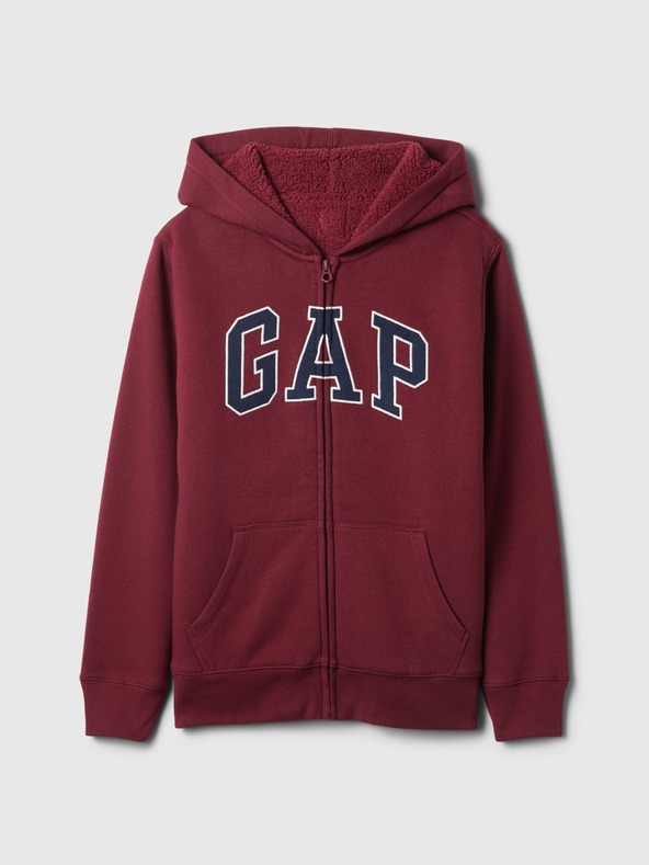 GAP Dětská sherpa mikina s logem GAP