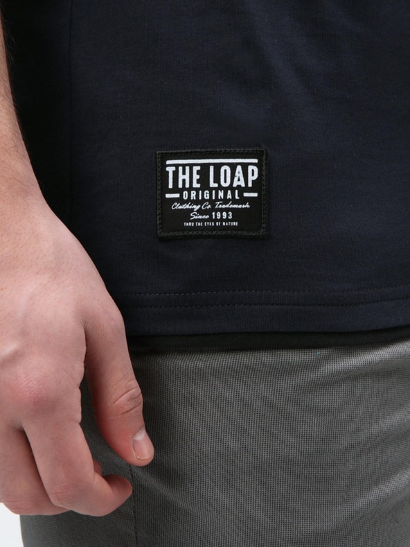 Loap Tmavě modré pánské tričko s potiskem LOAP BOHOUS