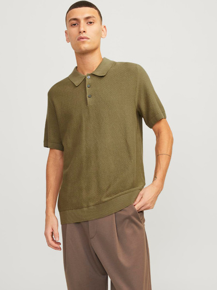 Jack & Jones Khaki pánské polo tričko Jack & Jones Blusandri