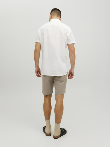 Jack & Jones Béžové pánské chino kraťasy s příměsí lnu Jack & Jones Dave