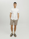 Jack & Jones Béžové pánské chino kraťasy s příměsí lnu Jack & Jones Dave