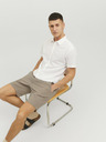 Jack & Jones Béžové pánské chino kraťasy s příměsí lnu Jack & Jones Dave