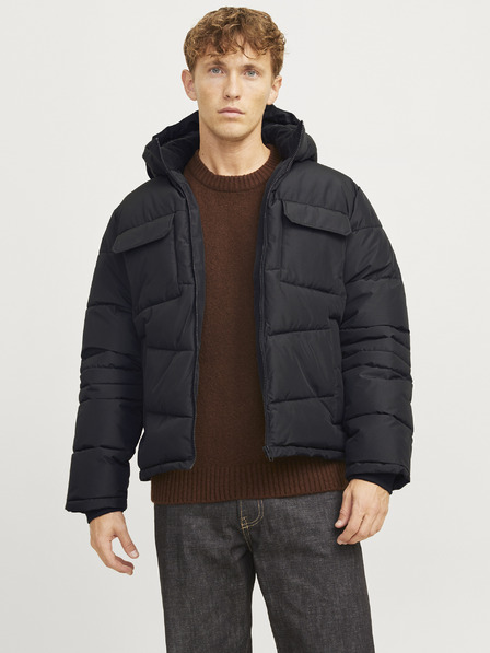 Jack & Jones Černá pánská prošívaná bunda Jack & Jones Build