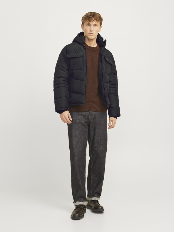 Jack & Jones Černá pánská prošívaná bunda Jack & Jones Build
