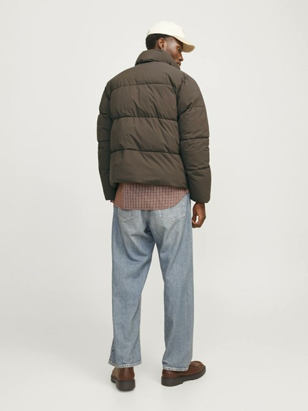 Jack & Jones Tmavě hnědá pánská prošívaná bunda Jack & Jones Frederiks