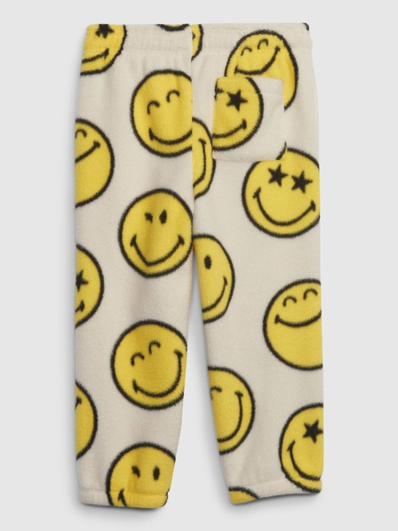 GAP Baby fleece tepláky Unisex GAP × SmileyWorld®