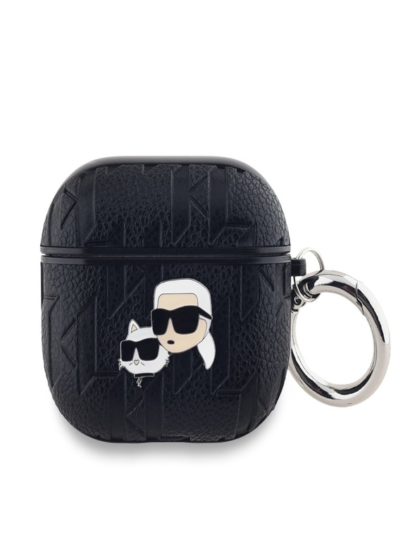 Karl Lagerfeld Karl Lagerfeld PU Embossed Karl and Choupette Heads Pouzdro pro AirPods 3 Black