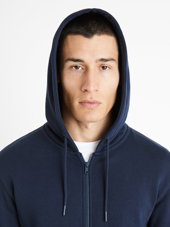 Celio Tmavě modrá pánská basic mikina Celio Fethree