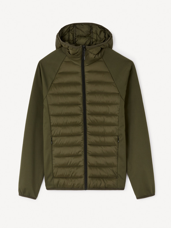 Celio Khaki pánská bunda s kapucí Celio Jushellsl