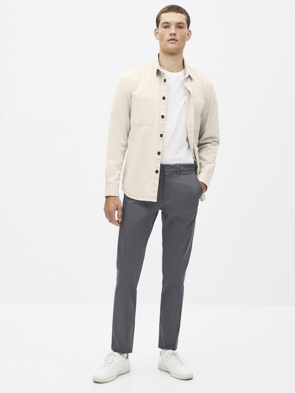 Celio Šedé chino kalhoty Celio Pobelt