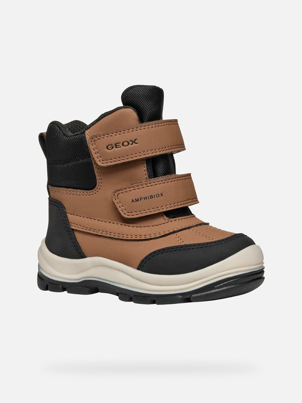 Geox Hnědá chlapecká zimní obuv Geox Flanfil  B Abx
