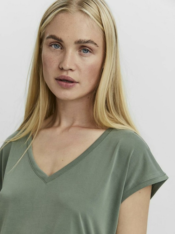 Vero Moda Zelené dámské tričko VERO MODA Filli