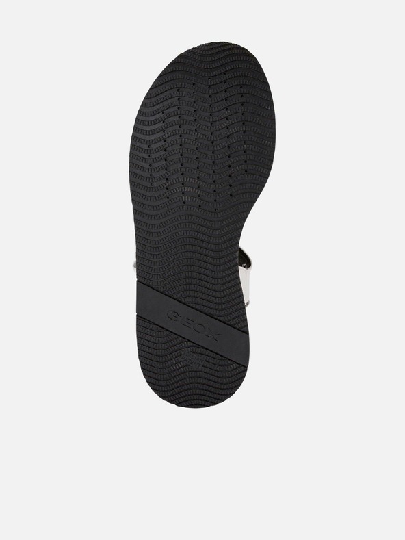 Geox Černo-bílé dámské kožené sandály na platformě Geox Kency