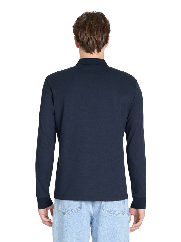 Celio Tmavě modré pánské polo tričko s dlouhým rukávem Celio Jiwomini