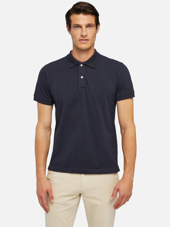 Geox Modré pánské polokošile Geox Polo