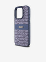 DKNY PU Leather Repeat Pattern Tonal Stripe Zadní Kryt pro iPhone 15 Pro Blue DKNY