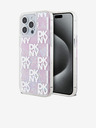 DKNY Liquid Glitter Checkered Pattern Zadní Kryt pro iPhone 15 Pro Max Pink DKNY