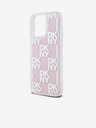 DKNY Liquid Glitter Checkered Pattern Zadní Kryt pro iPhone 15 Pro Max Pink DKNY