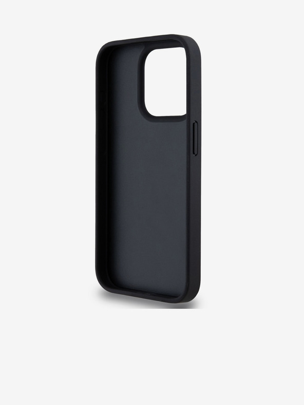 DKNY PU Leather Checkered Pattern and Stripe Zadní Kryt pro iPhone 15 Pro Black DKNY