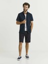 Celio Tmavě modrá pánská vzorovaná košile s příměsí lnu Celio
