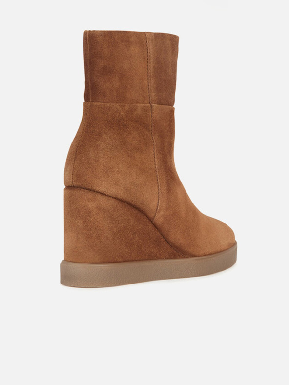 Geox Hnědá dámská kotníková obuv Geox Elidea Wedge