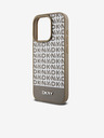 DKNY PU Leather Repeat Pattern Bottom Stripe MagSafe Zadní Kryt pro iPhone 13 Pro Max Brown DKNY