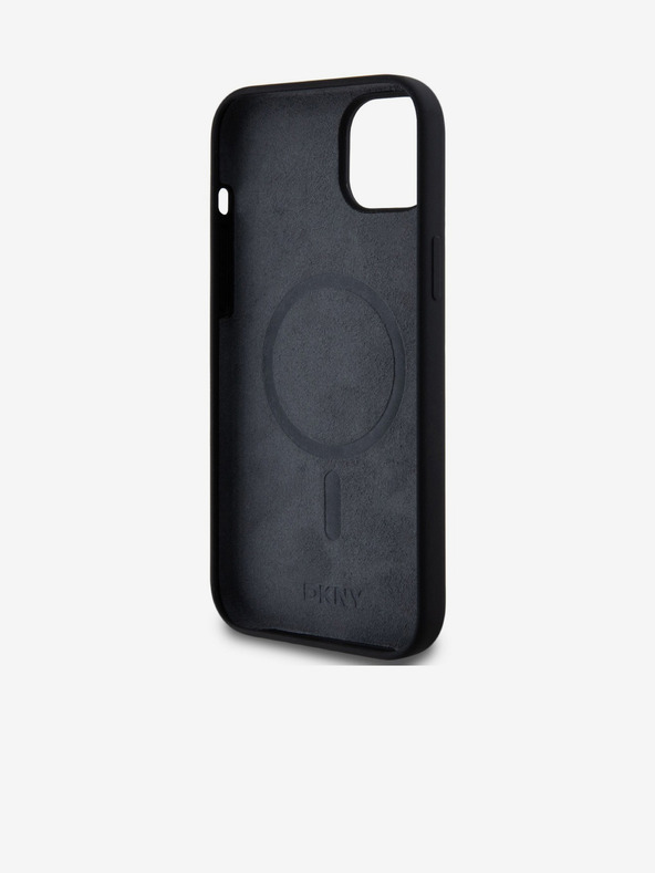 DKNY Liquid Silicone Arch Logo MagSafe Zadní Kryt pro iPhone 15 Plus Black DKNY