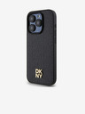 DKNY PU Leather Repeat Pattern Stack Logo Magsafe Zadní Kryt pro iPhone 14 Pro Max Black DKNY