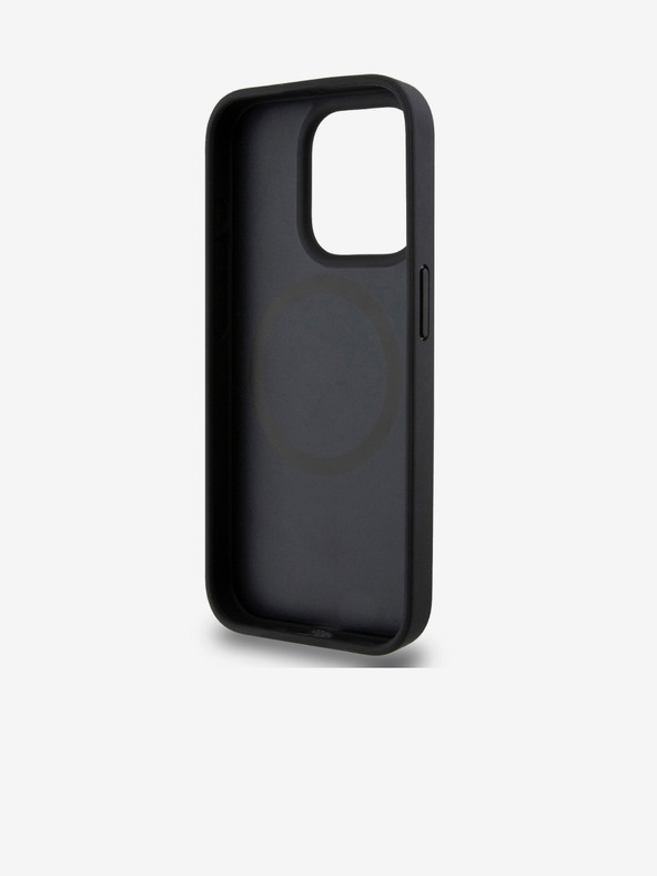 DKNY PU Leather Repeat Pattern Stack Logo Magsafe Zadní Kryt pro iPhone 14 Pro Max Black DKNY